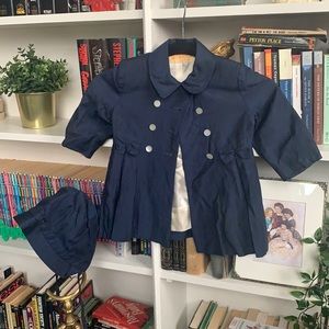 Vintage Kid’s Sailor Style Coat and Matching Hat